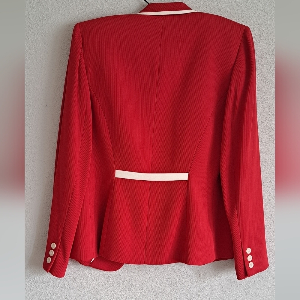EUC Vintage Deadstock Garfield And Mark Red & White Trim Blazer & Skirt Size 4 - Picture 10 of 13